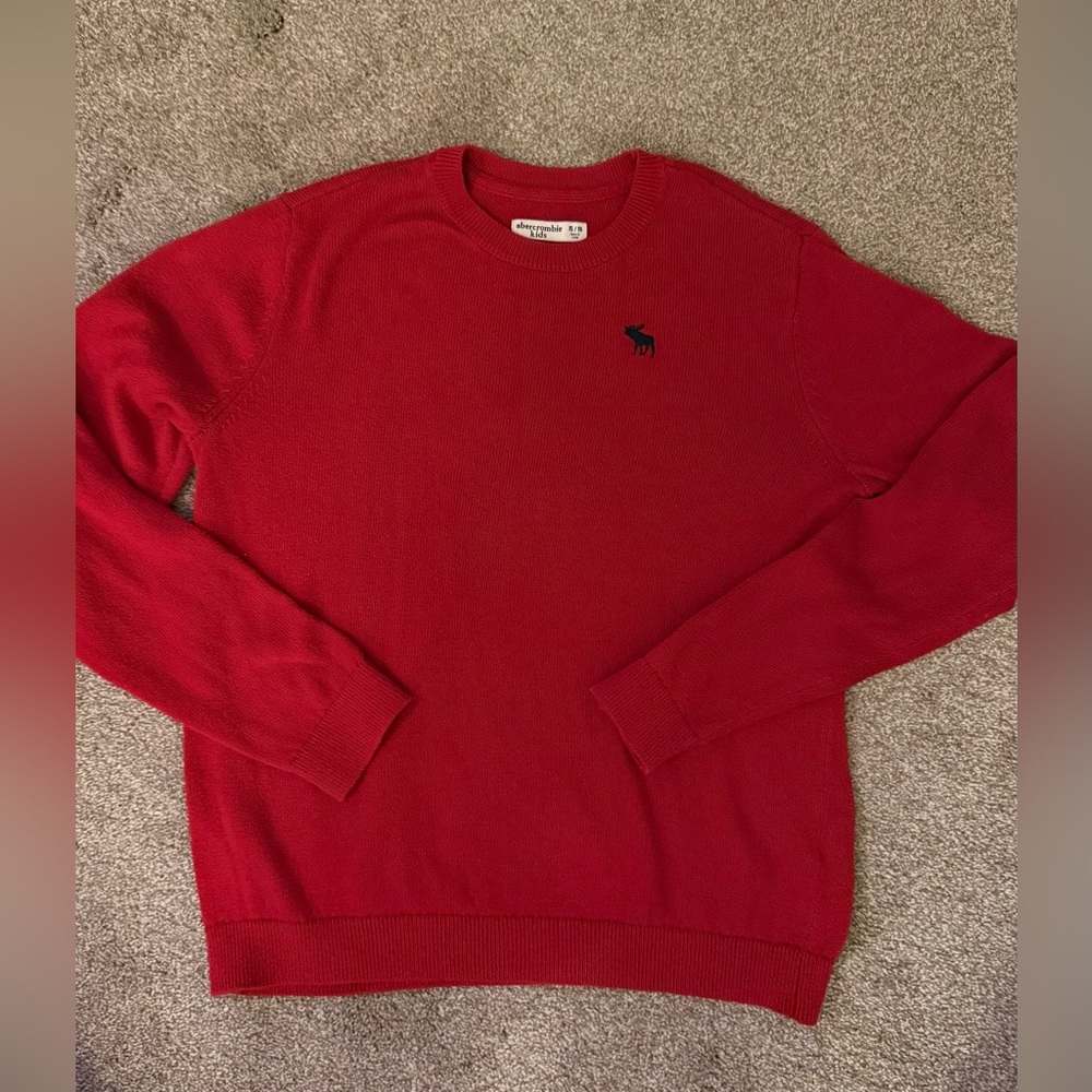 Abercrombie Kids Red Crewneck Sweater
